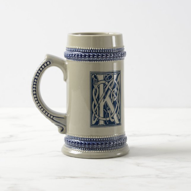 Celtic Dragon Initial K Beer Stein (Left)