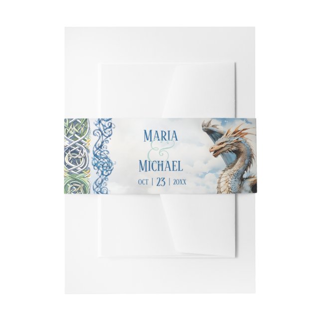 Celtic Dragon Invitation Belly Band (Front Example)