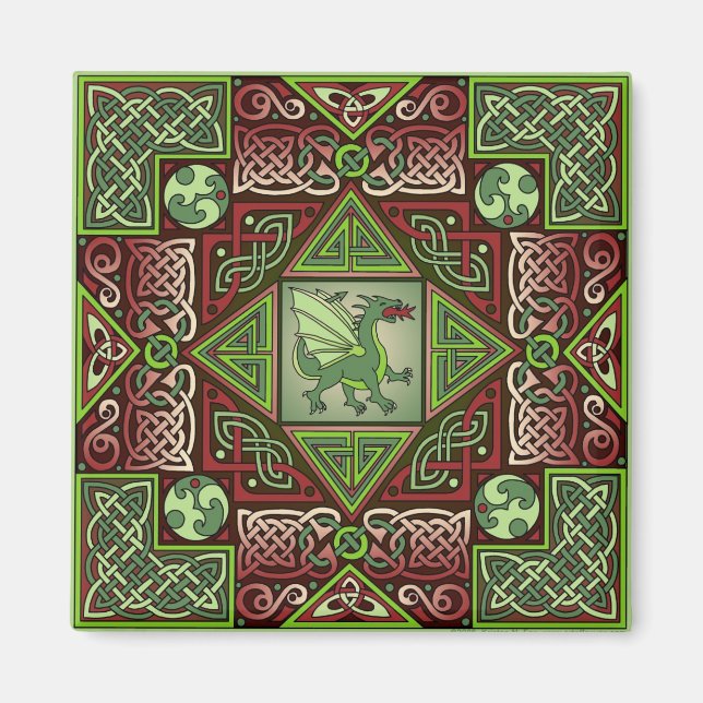 Celtic Dragon Labyrinth Magnet (Front)