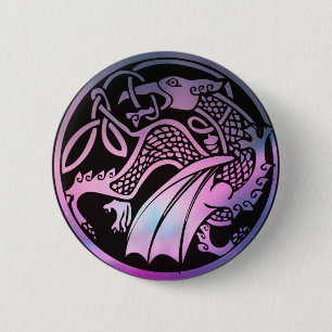 Celtic Dragon Round 6 Cm Round Badge
