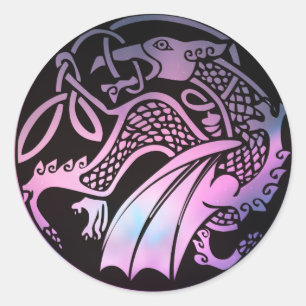 Celtic Dragon Round Classic Round Sticker
