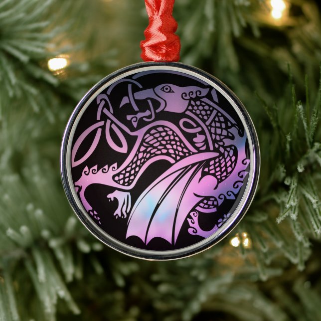 Celtic Dragon Round Metal Tree Decoration (Tree)