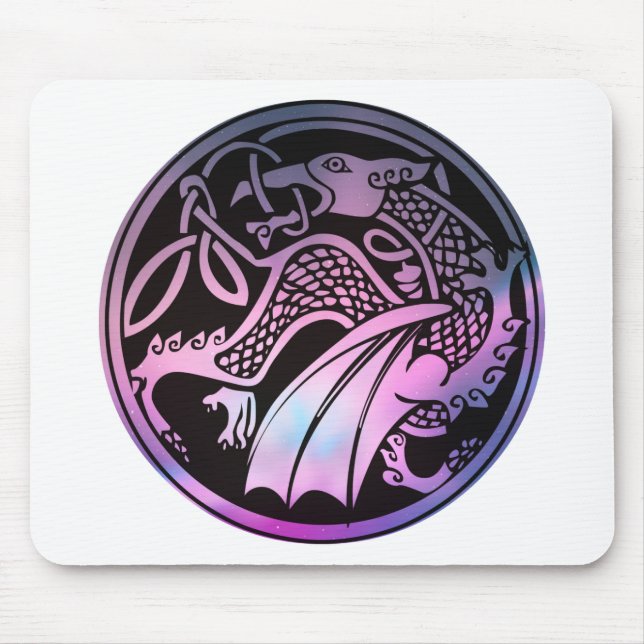 Celtic Dragon Round Mouse Pad (Front)