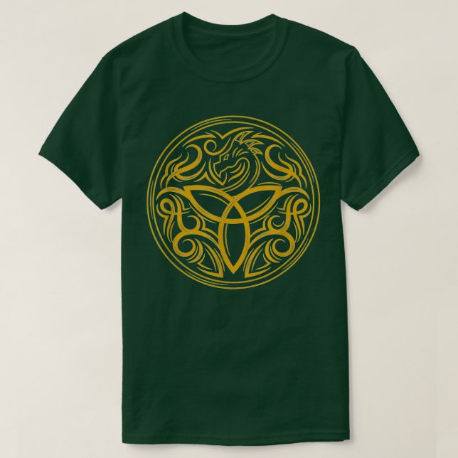 celtic dragon viking druid runes and symbols T-Shirt (Design Front)