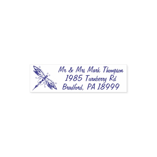 Celtic Dragonfly Return Address self-inking Stamp (Design)