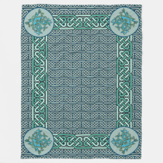 Celtic Dragons Blue Fleece Blanket