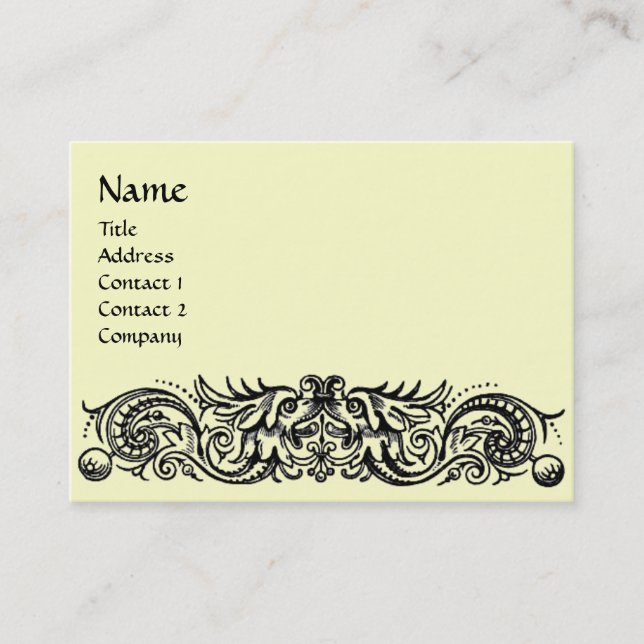 CELTIC DRAGONS MONOGRAM BUSINESS CARD (Front)