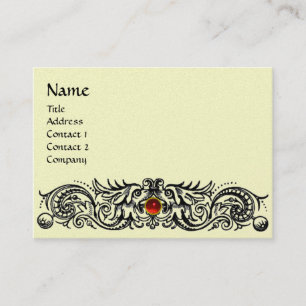 CELTIC DRAGONS MONOGRAM pearl paper Business Card