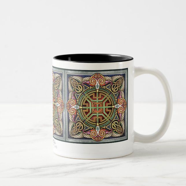 Celtic Eagle Squares Mug (Right)