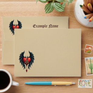Celtic elegance with a heart and wings envelope