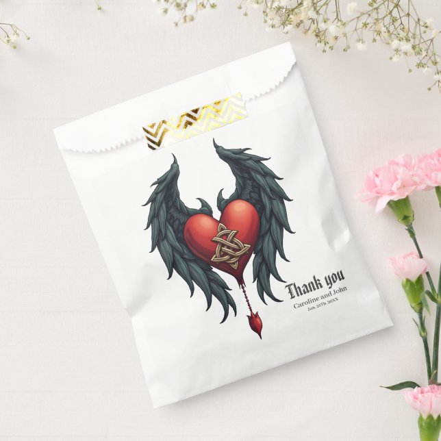 Celtic elegance with a heart and wings. favour bags (Sealed)