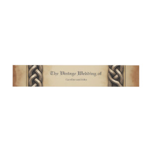 Celtic elegance with a heart and wings. invitation belly band