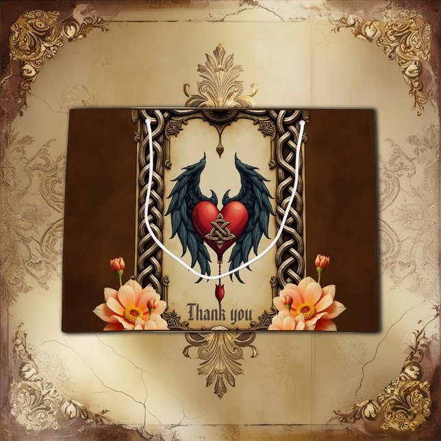 Celtic elegance with a heart and wings large gift bag (Creator Uploaded)