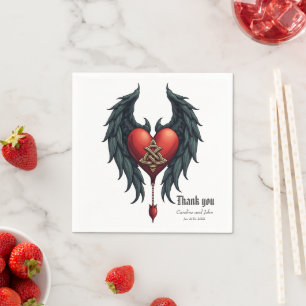 Celtic elegance with a heart and wings. napkin
