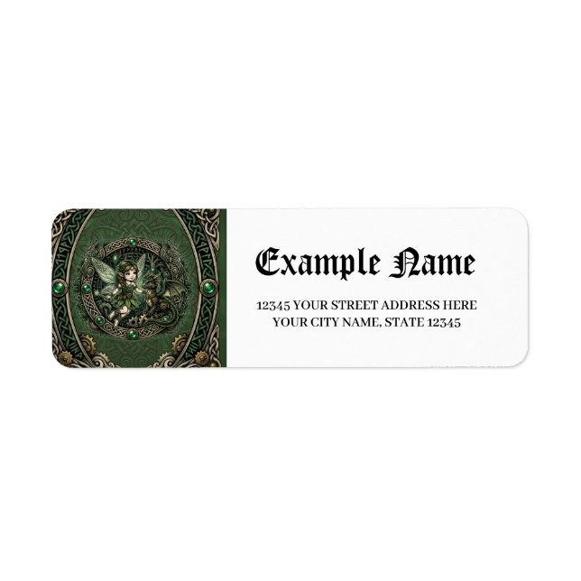 Celtic Emerald Fairy & Dragon – Enchanted Fantasy. (Front)