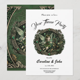 Celtic Emerald Fairy & Dragon – Enchanted Fantasy. Invitation