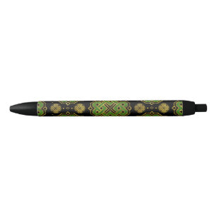 Celtic Endless Knot - Shamrock Four-leaf Clover Black Ink Pen