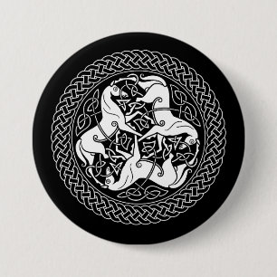 Celtic Epona Knot with Horses 7.5 Cm Round Badge