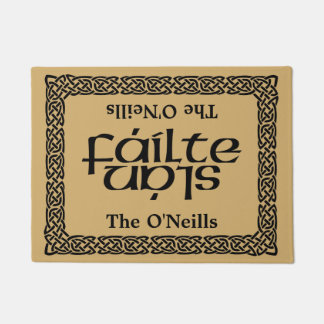 Celtic Fáilte/Slán (Welcome/Good by) personalised Doormat