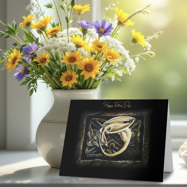 Celtic Familiar Dragon Father's Day Card (Creator Uploaded)