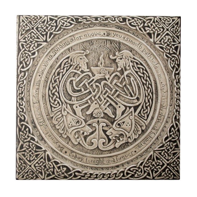 CELTIC FLAME -VINTAGE CELTIC DESIGN TILE (Front)