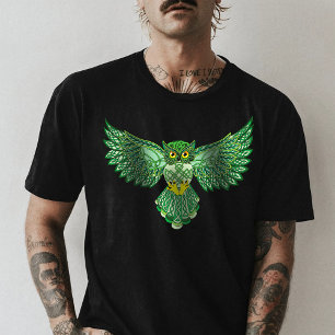 Celtic Flight Owl Green T-Shirt