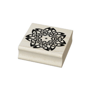 Celtic flower illustration art stamp