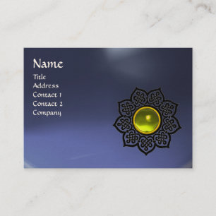 CELTIC FLOWER MONOGRAM blue yellow, topaz Business Card