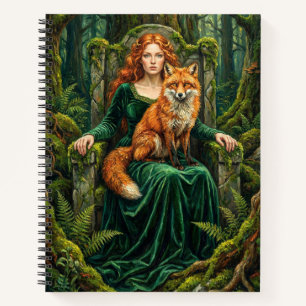 Celtic Forest Queen Red Fox Witch Fantasy Art ( Notebook
