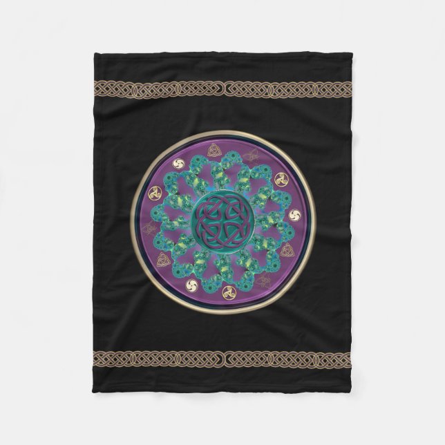Celtic Fractal Mandala Fleece Blanket (Front)
