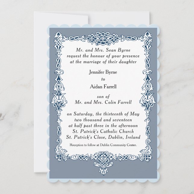 Celtic Frame Wedding Invitation (Front)