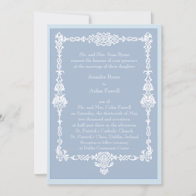 Celtic Frame Wedding Invitation - style 2 (Front)