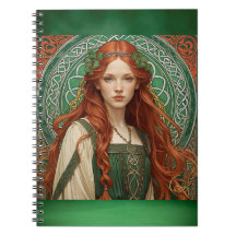 Celtic Girl Spiral Notebook 