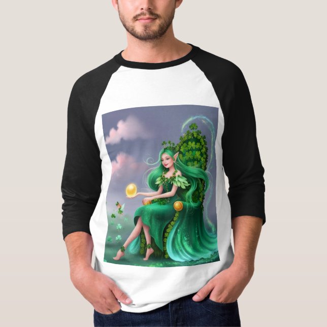 Celtic Goddess of Luck - St. Patrick’s Day Fantasy T-Shirt (Front)