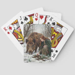 Celtic Goddess & Wild Boar Playing Cards