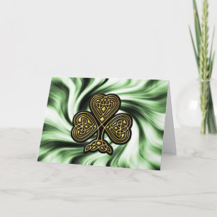 celtic gold shamrock St Patrick's day card