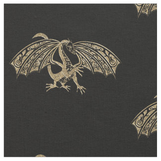 Celtic Golden Dragon Goth fabric