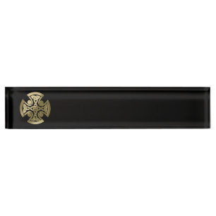 Celtic golden knot nameplate