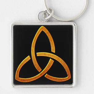 Celtic Golden Trinity Design Key Ring