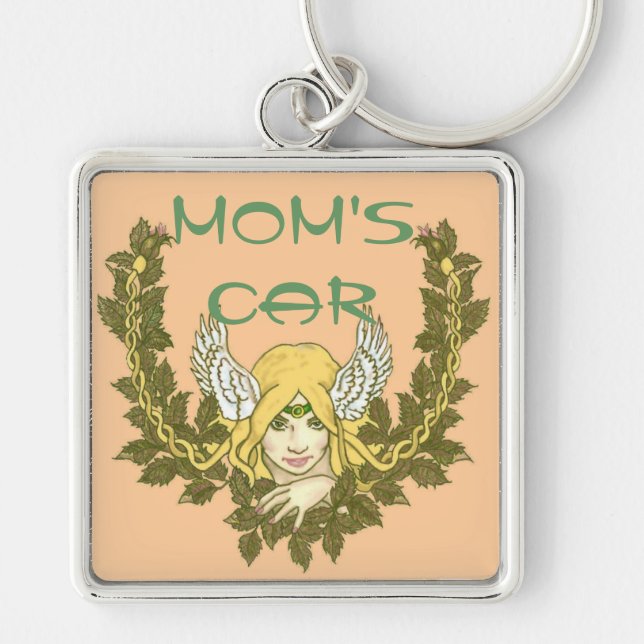 Celtic Green Lady Wreath Key Ring (Front)