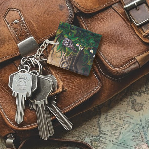 Celtic Green Man Owl Key Ring