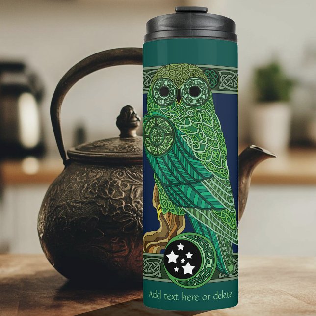 Celtic Green Owl Thermal Tumbler (Creator Uploaded)
