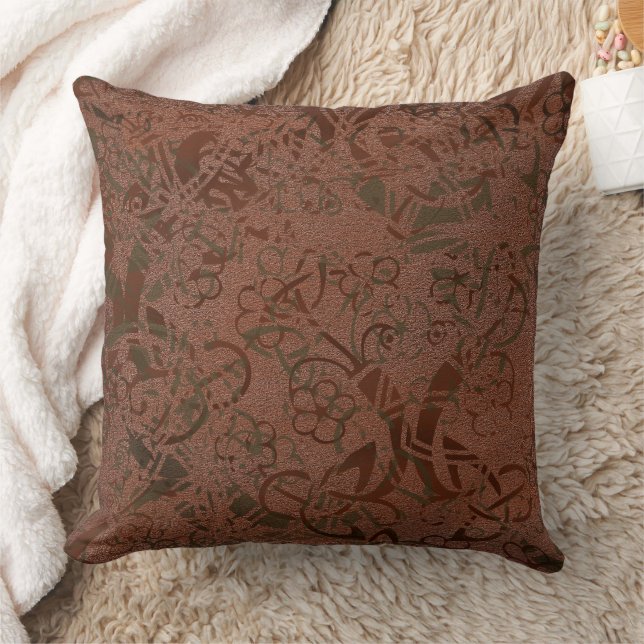 Celtic Green Rust Pattern Cushion (Blanket)