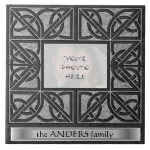 "Celtic Grey Stone" Photo Frame with Message  Tile