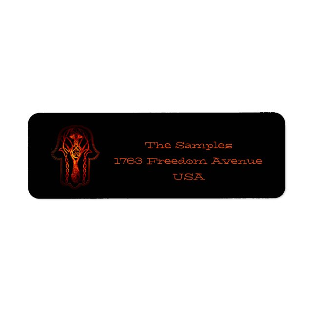 Celtic Hamsa Hand (Orange/Red) (Front)