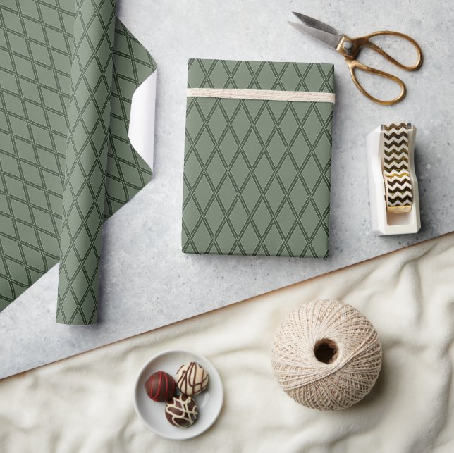 Celtic Harlequin Medium (Forest Moss) Wrapping Paper (Crafts)