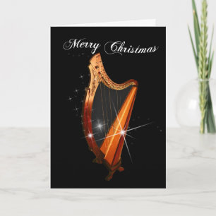 Celtic Harp Christmas Card