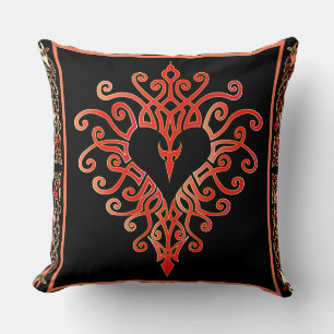 Celtic Heart Cross Throw Pillow