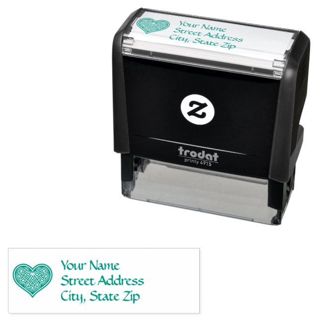 Celtic Heart Design  Address  Self-inking Stamp (In Situ)