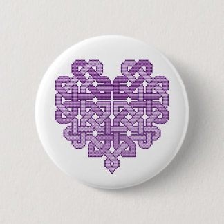 Celtic Heart Lilac Pin Button Badge
